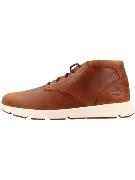 Botki Timberland sznurowane skórzane w miejskim stylu brązowe