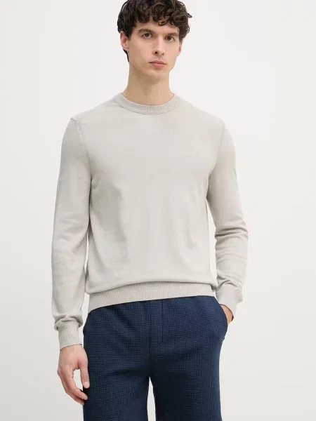 BOSS Orange sweter z bawełną Asac_C beżowy