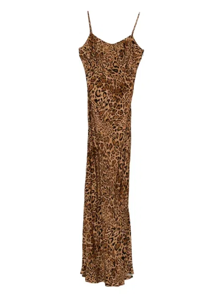 Rochie Twinset cu imagine cu model leopard de costum maro
