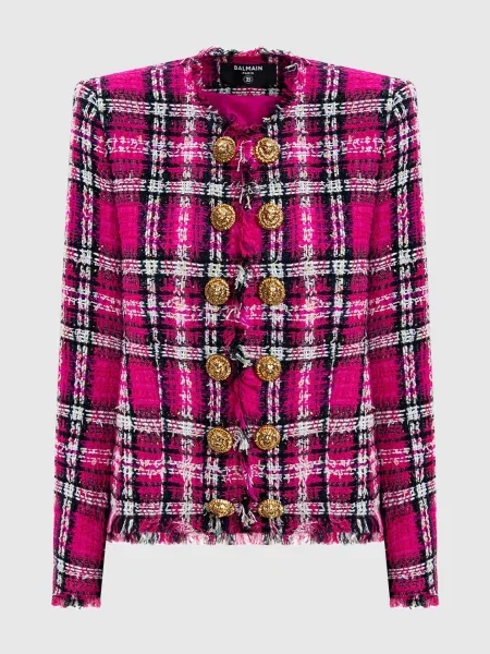 Твідовий жакет Balmain рожевий