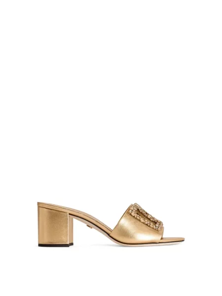 Papuci tip mules Dolce & Gabbana cu broderie din piele