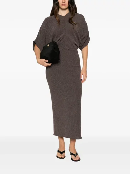 Rochie maxi Rame tricotate maro