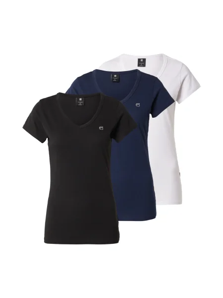 G-STAR Tricou albastru închis / negru alb