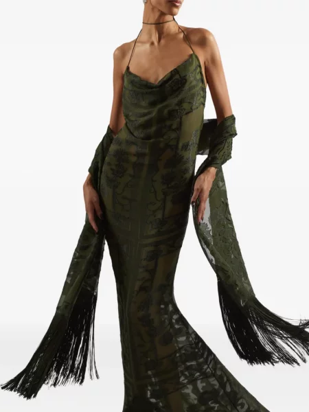 Geacă Taller Marmo cu franjuri verde