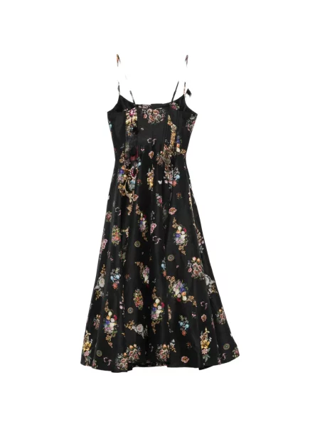 Rochie midi Camilla cu model floral cu imagine negru