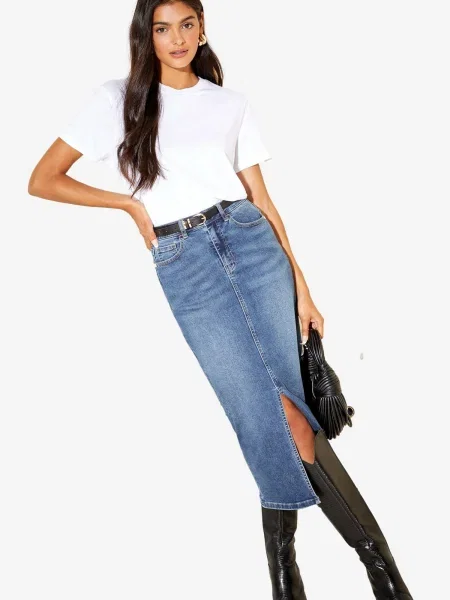 Friends Like These Fustă denim albastru