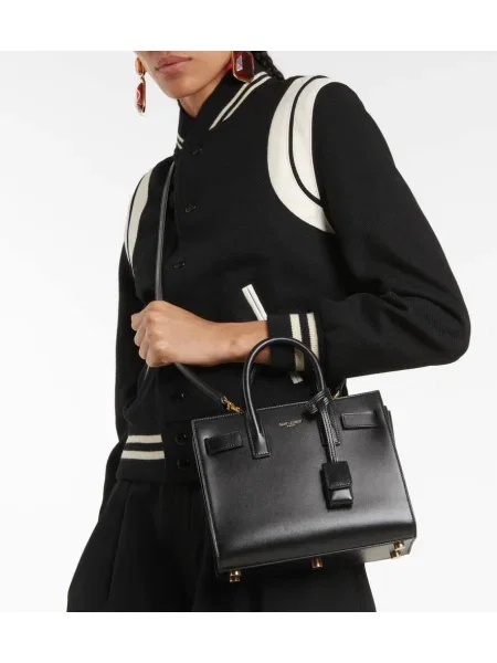 Bőr bőr táska Saint Laurent fekete