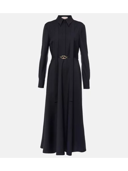 Rochie midi Valentino de lână până la genunchi de costum albastru