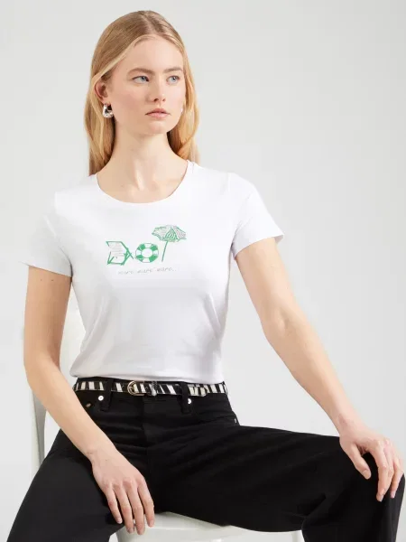 MORE & MORE Tricou verde jad / argintiu alb