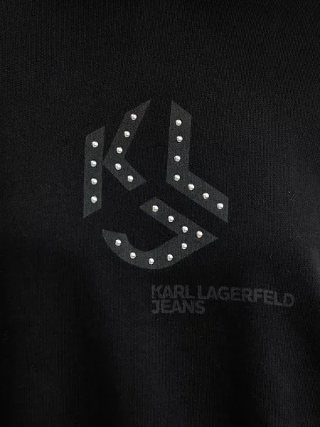 Свитер Karl Lagerfeld Jeans с капюшоном с принтом черный