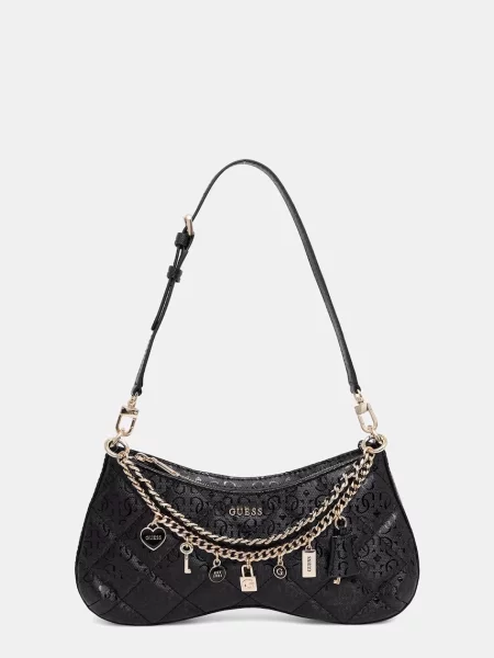 Guess klasična torbica iz umetnega usnja LIBBY črna