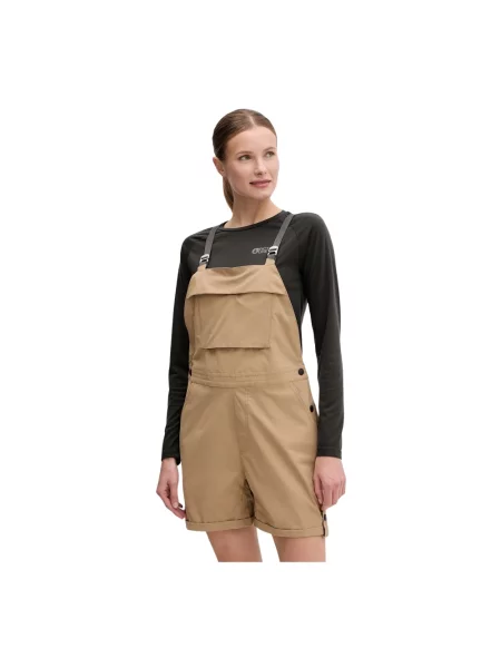 Picture szorty outdoorowe Foday gładkie high waist zielony