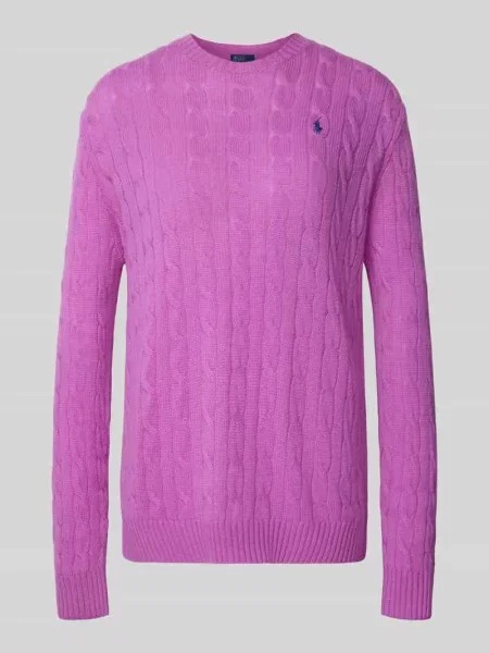 Sweter wełniany z mieszanki wełny lana i kaszmiru Polo Ralph Lauren fioletowy