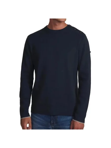 Sweter TBS Loranron Styl marynarski niebieski