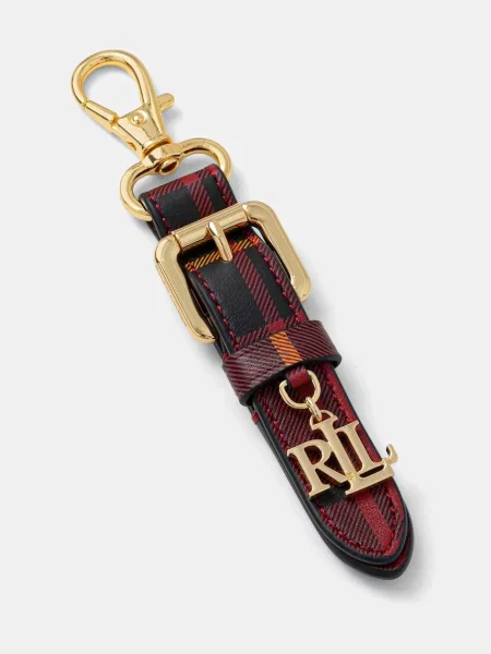 Usnjen obesek za ključe Lauren Ralph Lauren bordo