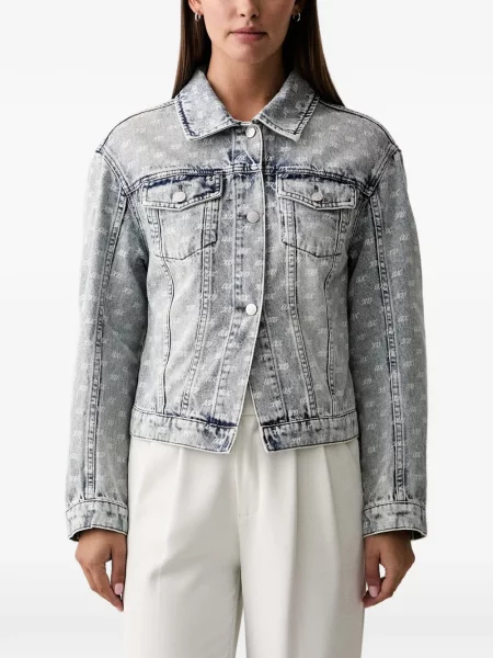Geacă de blugi Armani Exchange cu imagine albastru