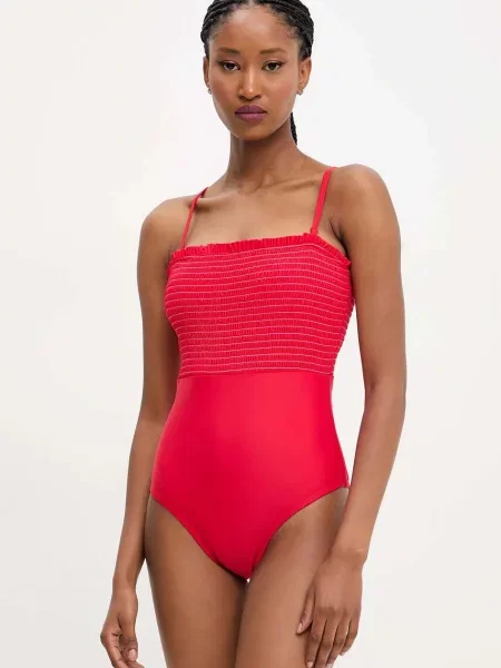 Jednodílné plavky Answear Lab mírně vyztužený košík červená