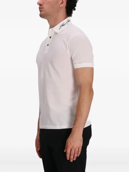 Gulerat tricou polo Emporio Armani alb