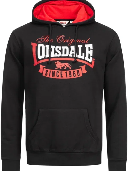 Pulover Lonsdale s kapuco črna