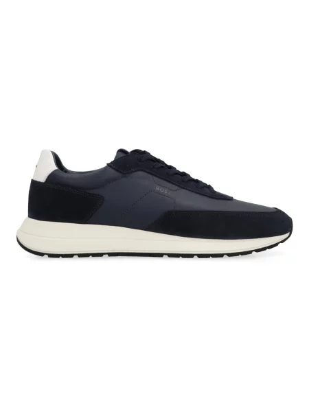 Sneakersy Boss skórzane niebieskie