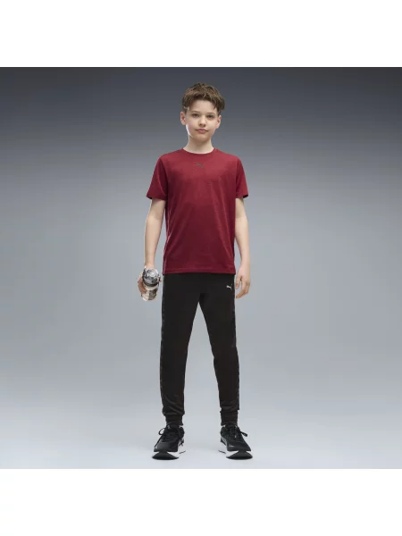 PUMA Młodzieżowe dopasowane spodnie Train All Day Essentials z nadrukiem Odzież czarny