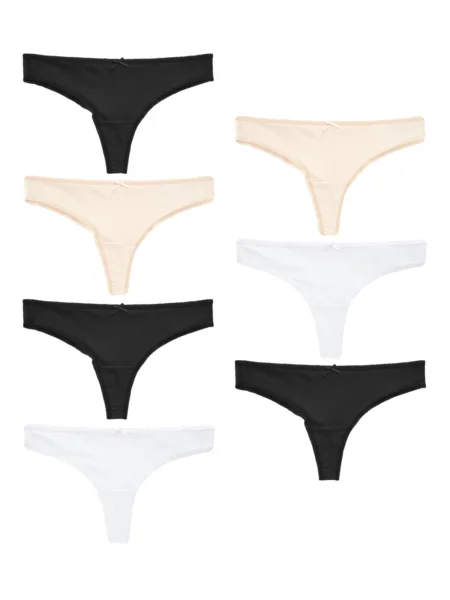 Next Tanga crem / negru alb
