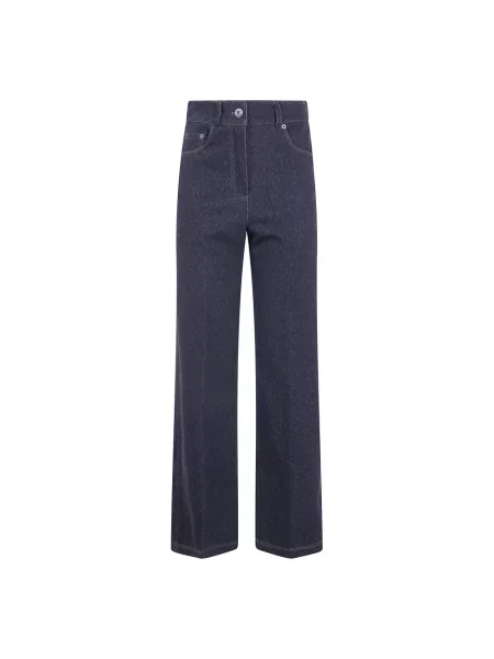 Spodnie Max Mara z dżerseju niebieskie