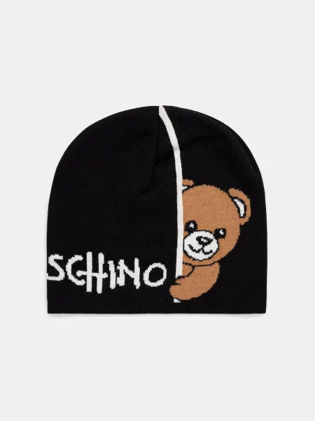 Moschino căciulă pentru femei cu lână negru