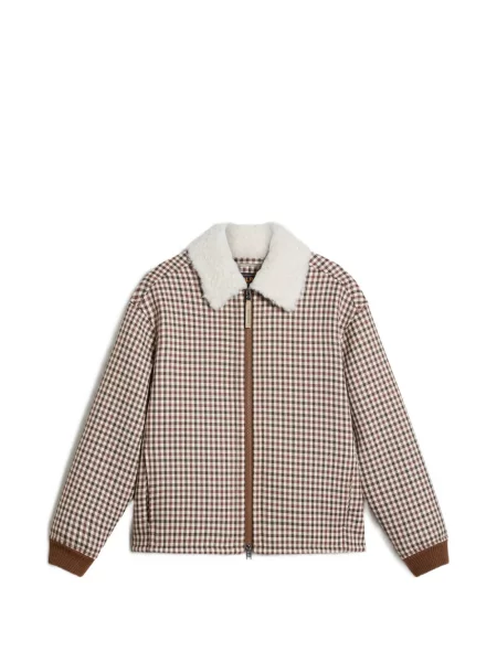 Geacă Woolrich în carouri maro