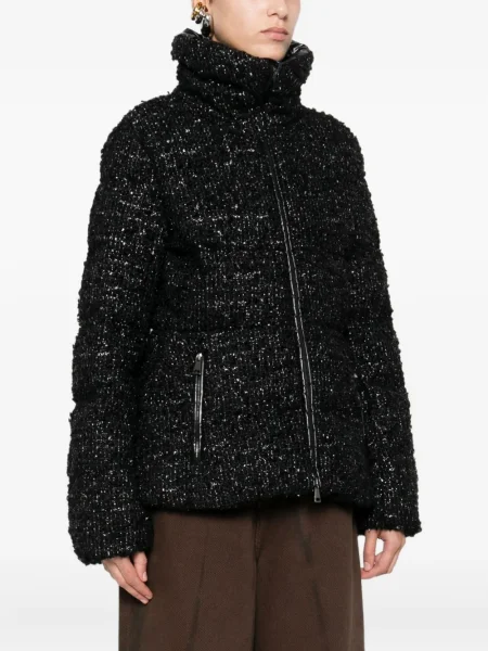 Geacă Moncler din tweed negru