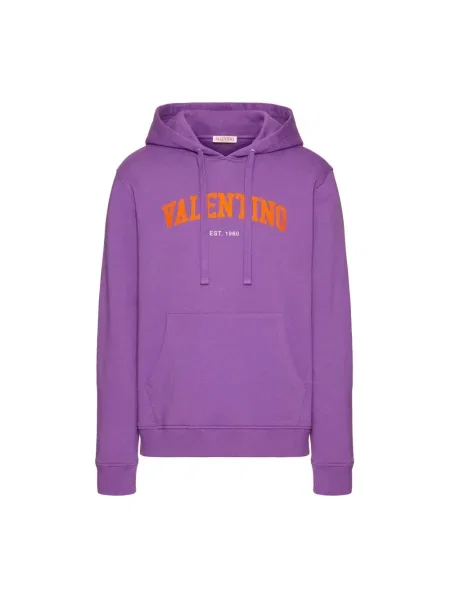 Bluza z kapturem Valentino z kapturem fioletowa