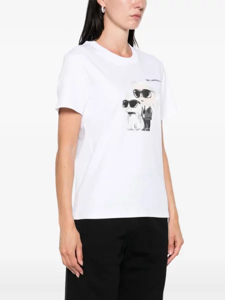 Тениска Karl Lagerfeld с принт бяло