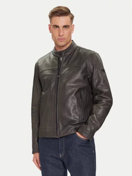 JOOP! Usnjena jakna Cleary siva