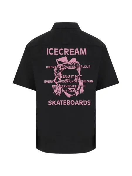 Tricou polo Icecream cu imagine negru