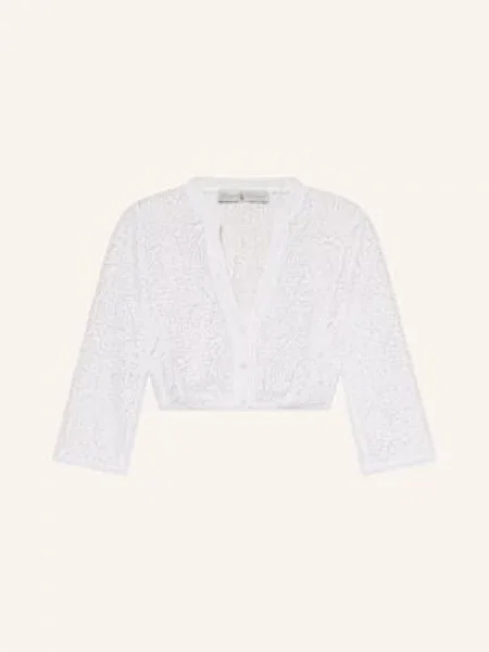 Johann & Johanna Bluzka Bawarska Z Rękawami Z Koronki weiss biała