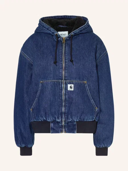 Carhartt Wip Džínová Bunda Smith blue stone washed modrá