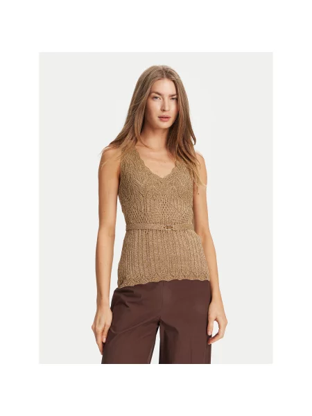 TWINSET Top Slim Fit bež