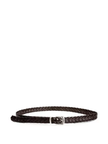 Cu centură curea Woolrich din piele maro