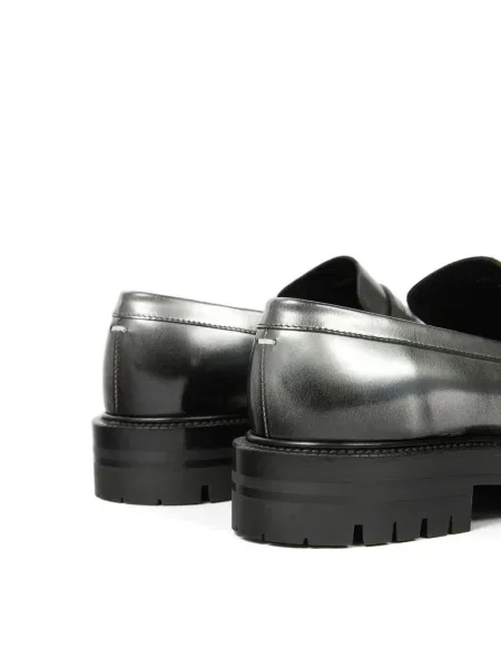 Pantofi loafer Maison Margiela din piele argintiu