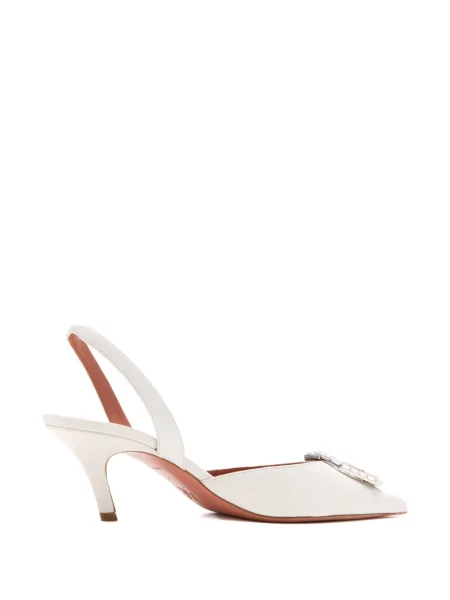 Pantofi cu toc Amina Muaddi slingback alb