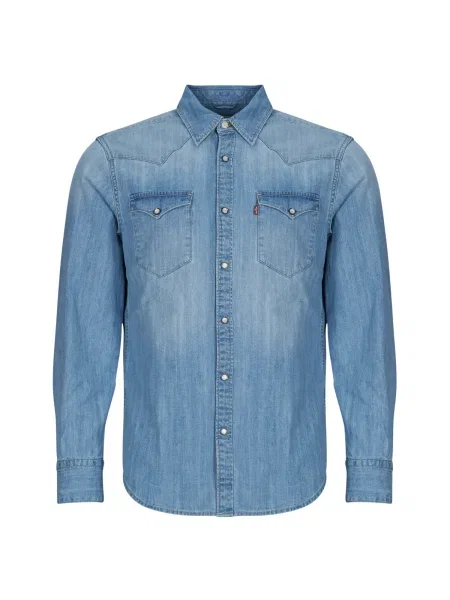 Levi's camasa jeans barbati cu guler clasic regular albastru