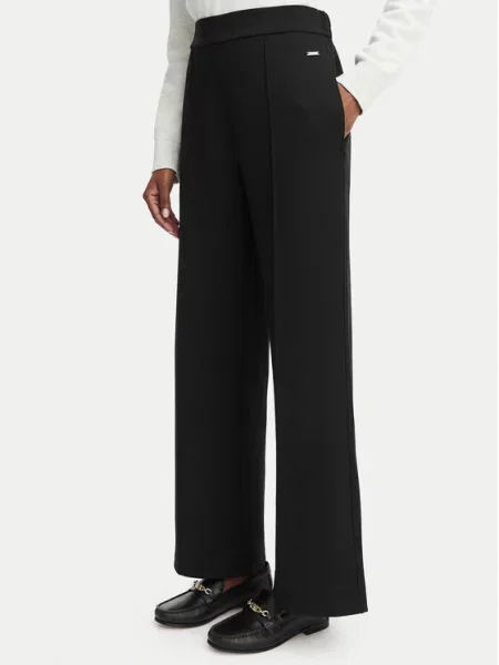 Calvin Klein Текстилни панталони Wide Fit черен