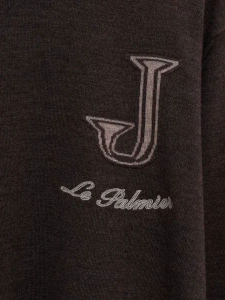 Pulover Jacquemus cu decolteu rotund maro