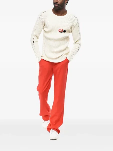 Šněrovací krajkový svetr Off-white bílý