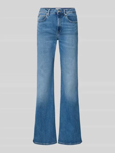 Spodnie z szerokimi nogawkami krój loose fit Jeansy z Mieszanka bawełny Model FINN FLARE' Tommy Hilfiger niebieskie