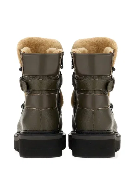 Botine Ferragamo cu șireturi din piele maro