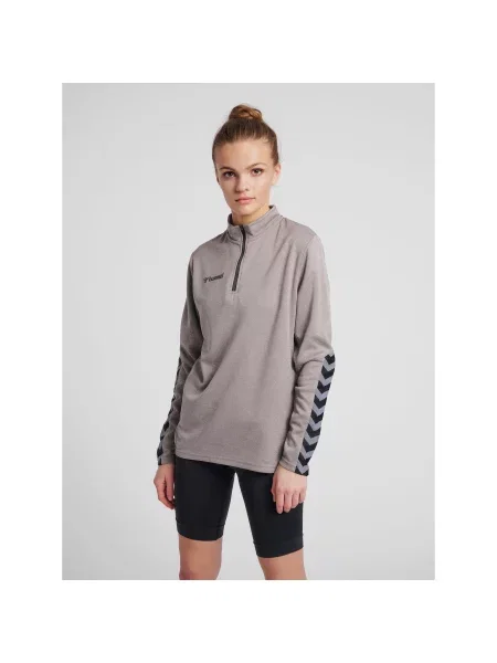 Bluza do piłki nożnej Hummel demi-zip hml AUTHENTIC szara