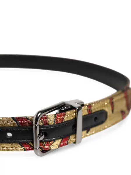 Жакардов колан Dolce & Gabbana на цветя с катарама