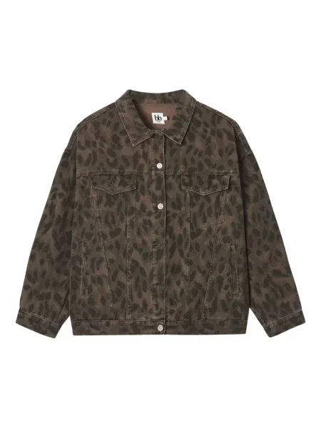 Kurtka jeansowa B+ab w panterkę brązowa