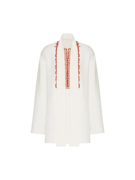 Lniana bluzka Valentino Garavani biała